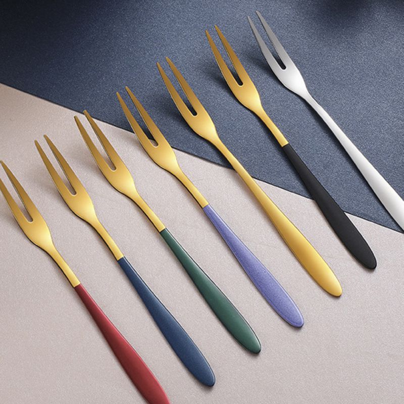 Set 5 Nĩa Ăn Trái Cây Bằng Thép Không Gỉ