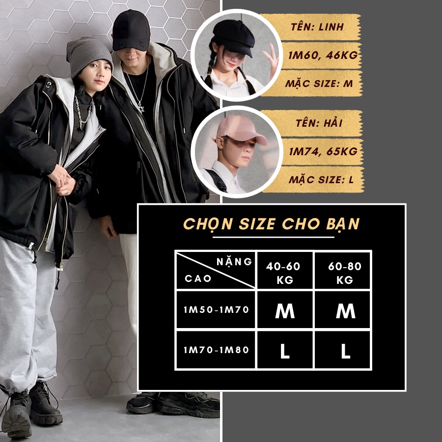 [Mã FAMARAL1 giảm 10K đơn 50K] Áo Khoác Nam Nữ Phối Layer Hoodie Zip Siêu Dày Dặn GUF