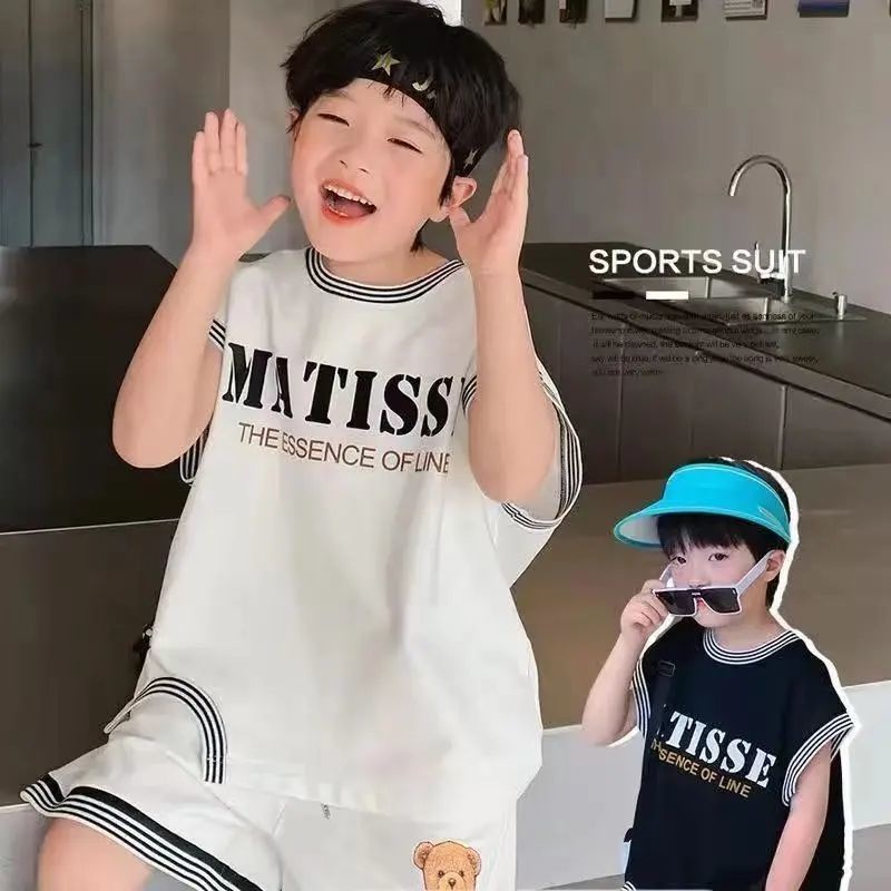 Set Áo Sơ Mi Ngắn Tay + Quần Short Phong Cách Phương Tây Thời Trang Mùa Hè Mới Cho Bé Trai