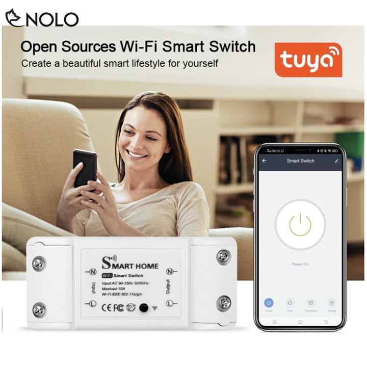 Cầu Dao CP 10A SmartHome Kết Nối Không Dây WIFI Qua Ứng Dụng SmartLife Và Tuya Của IOS Và Android