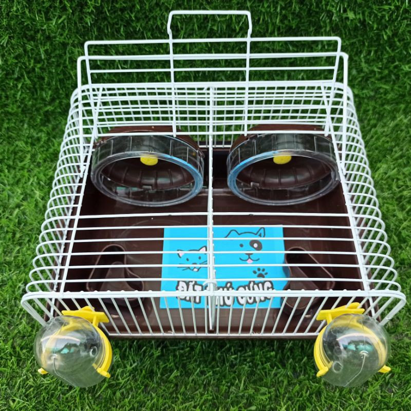 Lồng chuột Hamster 2 ngăn Full phụ kiện
