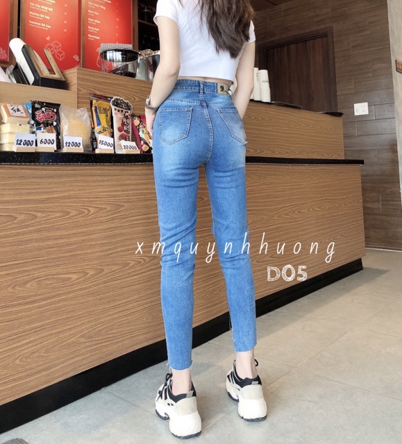 [Mã FASHIONGREEN94 giảm 10% tối đa 30K đơn 99K] Quần jean dài giãn mã D05, 100% là hình thật của shop nhé