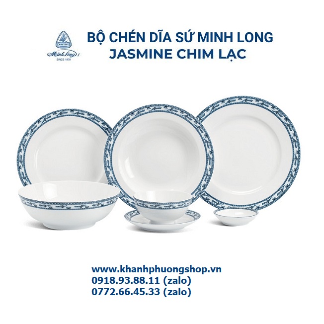 Tô chén dĩa sứ Minh Long Jasmine chim lạc - chén tô dĩa sứ Minh Long mẫu Chim Lạc