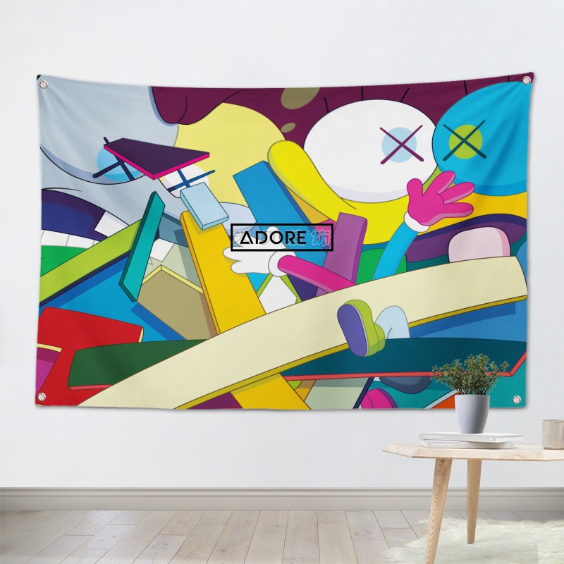 Tranh vải treo tường trang trí Supreme / Kaws / Bape / Offwhite