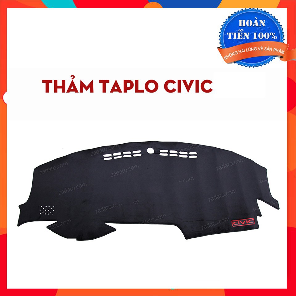 CIVIC - Thảm taplo nhung lông cừu xe Honda CIVIC đời 2009 2010 2011 2012 2013 2014 2015 2016 2017 2018 2019