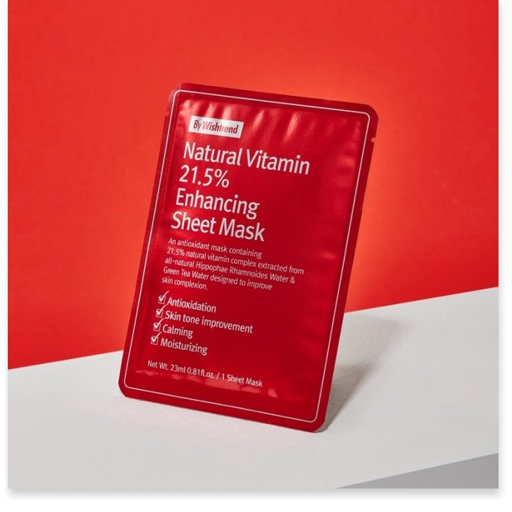 [Mã giảm giá của shop] Mặt Nạ Làm Trắng Da Ngăn Ngừa Lão Hóa By Wishtrend Natural Vitamin C 21.5% Enhancing Sheet Mask