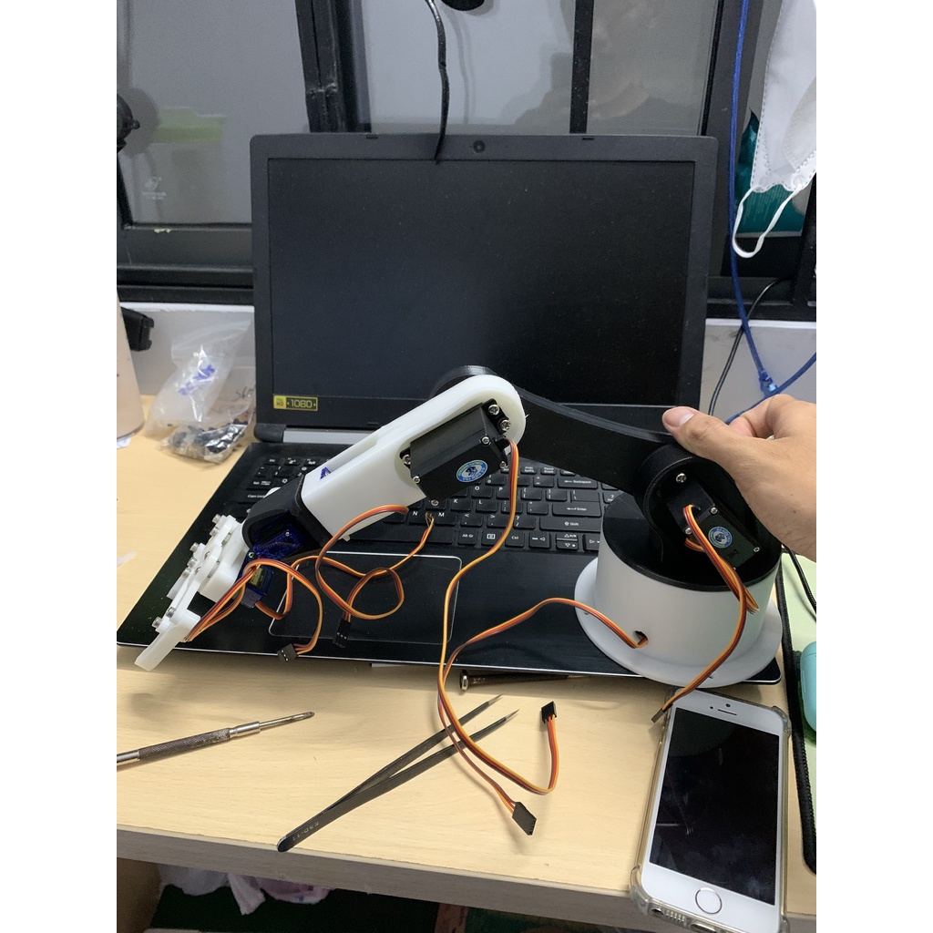 Cánh tay robot 5 bậc in 3D nhựa abs siêu bền - Siêu cứng cáp - Hỗ trợ lắp đặt - Tuỳ chọn màu sắc - TẶNG ỐC KÈM THEO.
