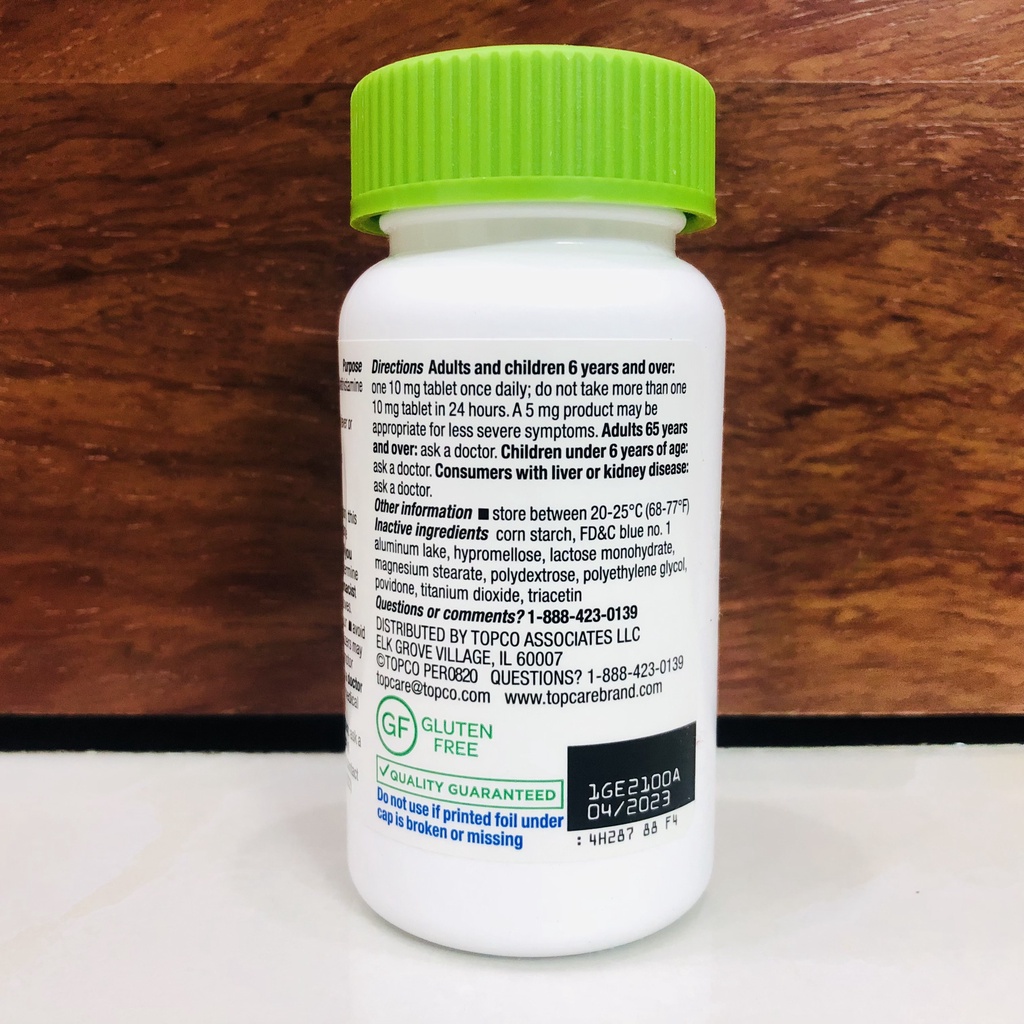 [DATE 4/2023] TopCare All Day Allergy Original Prescription Strength 10 mg 300 VIÊN ( TƯƠNG TỰ ZỶRTEC )