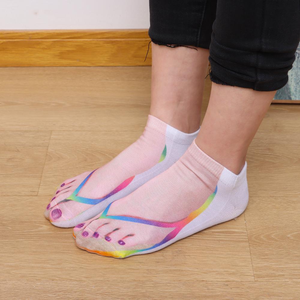 Đôi Tất Chân Cotton In Hình 3D Thời Trang Unisex