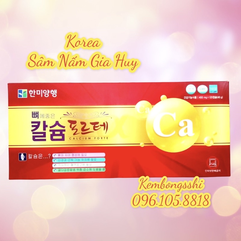 Viên Canxi Hanmi Hàn Quốc, Hộp đỏ 120 viên* 400gr