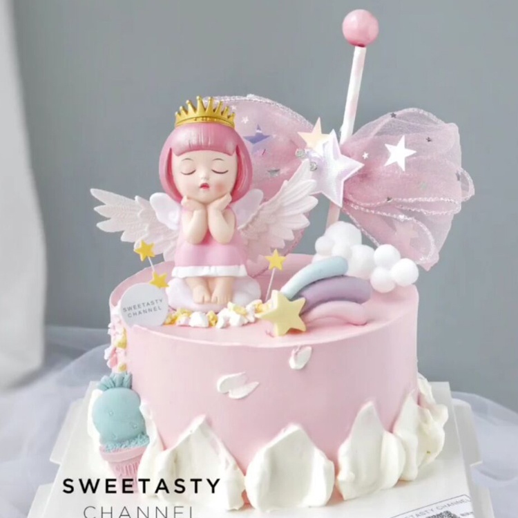 Phụ Kiện Trang Trí Bánh Kem Hình Búp Bê Em Bé Đang Ngủ Dễ Thương