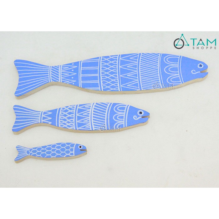 Cá gỗ trang trí Handmade phong cách biển