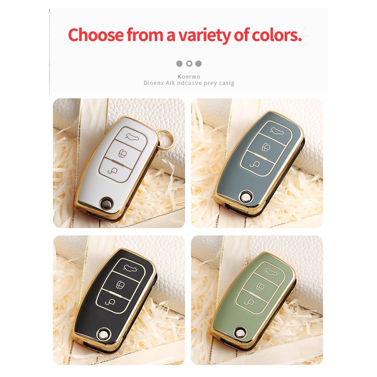 Vỏ Bảo Vệ Chìa Khóa Điều Khiển Từ Xa 3 Nút Cho Ford Fiesta Focus 2 Ecosport Kuga Escape Falcon B-Max C-Max Eco Galaxy