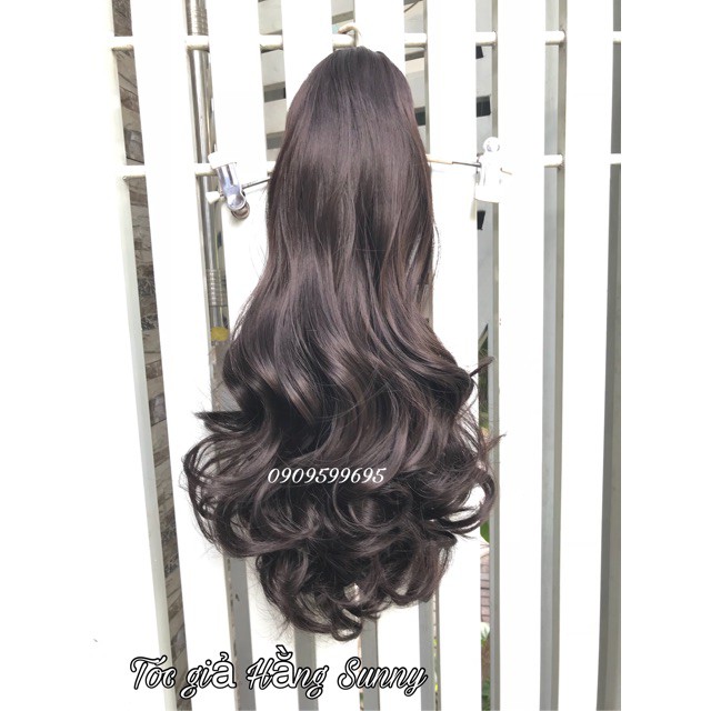 Tóc giả ngoặm xoăn lửng 45cm, sợi tơ cao cấp. P103