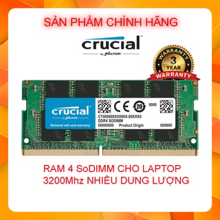 ✳️ chính hãng ✳️ ram laptop ddr4 bus 3200 crucial 8g 16g 32g - thương hiệu mỹ - bảo hành 3 năm