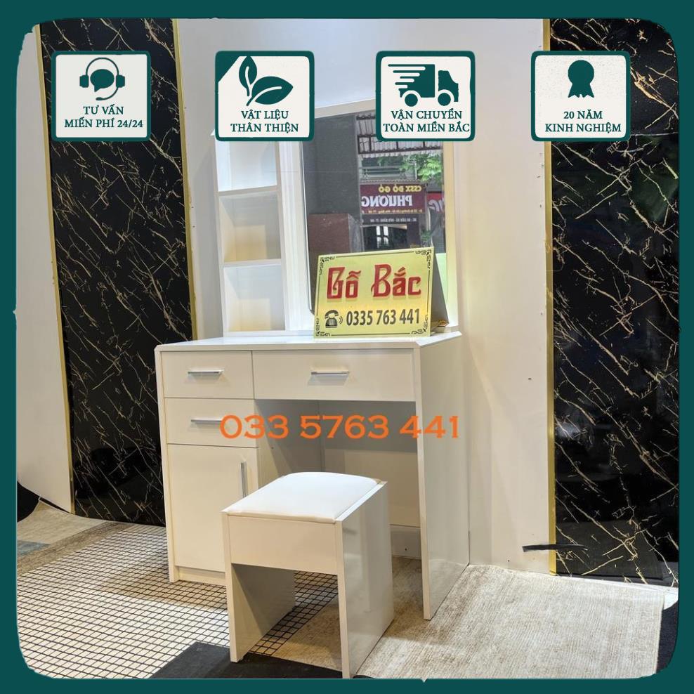 Bàn trang điểm đẹp gỗ mdf phủ melamine cao cấp - hàng loại 1 kích thước 80x40cmx135cm