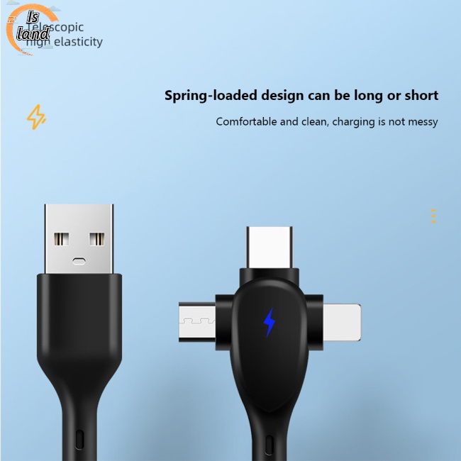 Dây Cáp Sạc Nhanh 6a 66w 3 Trong 1 Chuyên Dụng Cho Ios Android Type-c