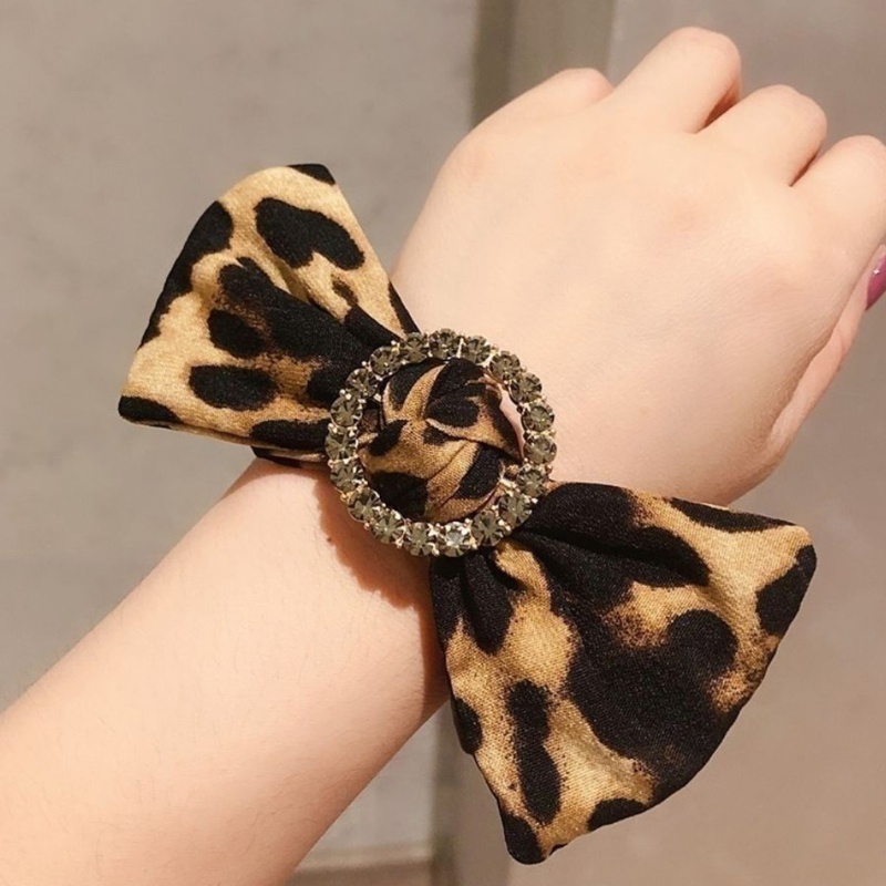 Dây Cột Tóc Co Giãn In Họa Tiết Da Báo Dễ Thương