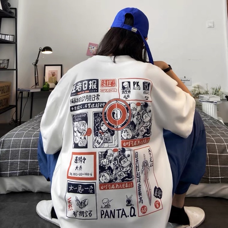 Áo thun tay lỡ nam nữ, áo phông unisex form rộng chất cotton mát mịn thấm hút mồ hôi in hình PANTAQ