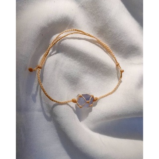 Vòng đá tinh thể macrame fluorite, moonstone, apatite