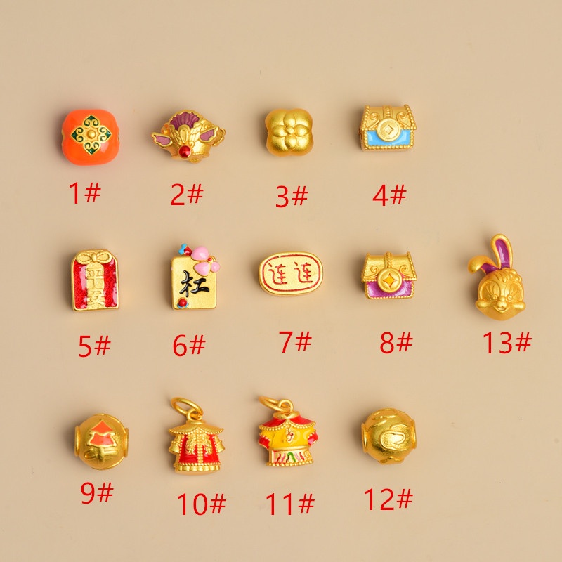 Hạt Xỏ Vòng Tay Chuỗi Hạt Bằng Đồng Nguyên Chất Màu Vàng / Xanh Dương Chống Oxy Hóa Chống Trượt Màu Sắc Mạnh Mẽ