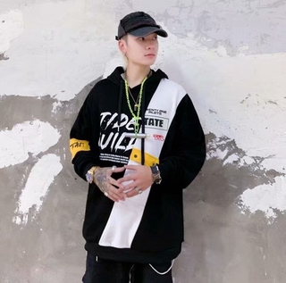 Áo hoodie tay dài dáng rộng phong cách Hàn Quốc dành cho nam gồm 2 màu sắc tuỳ chọn cỡ S-3XL