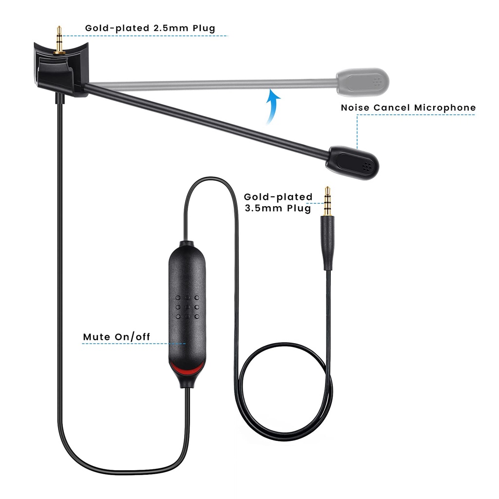 Dây Cáp Thay Thế Cho Tai Nghe Bose QuietComfort 35 II QC35 QC35II