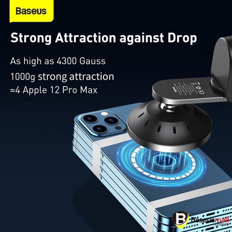 Đế giữ điện thoại tích hợp sạc nhanh không dây hít nam châm Baseus Big Energy Car Mount Wireless Charger 15W