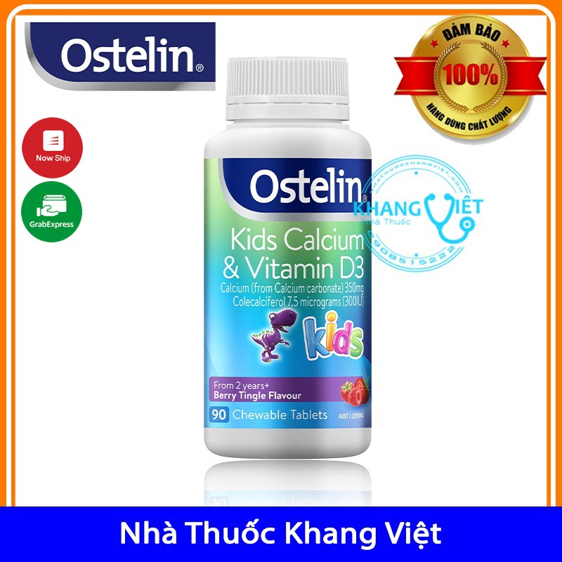 Kẹo Canxi Khủng Long Ostelin Úc 90 viên - Bổ Xung Vitamin D3 và Canxi cho bé từ 2 tuổi