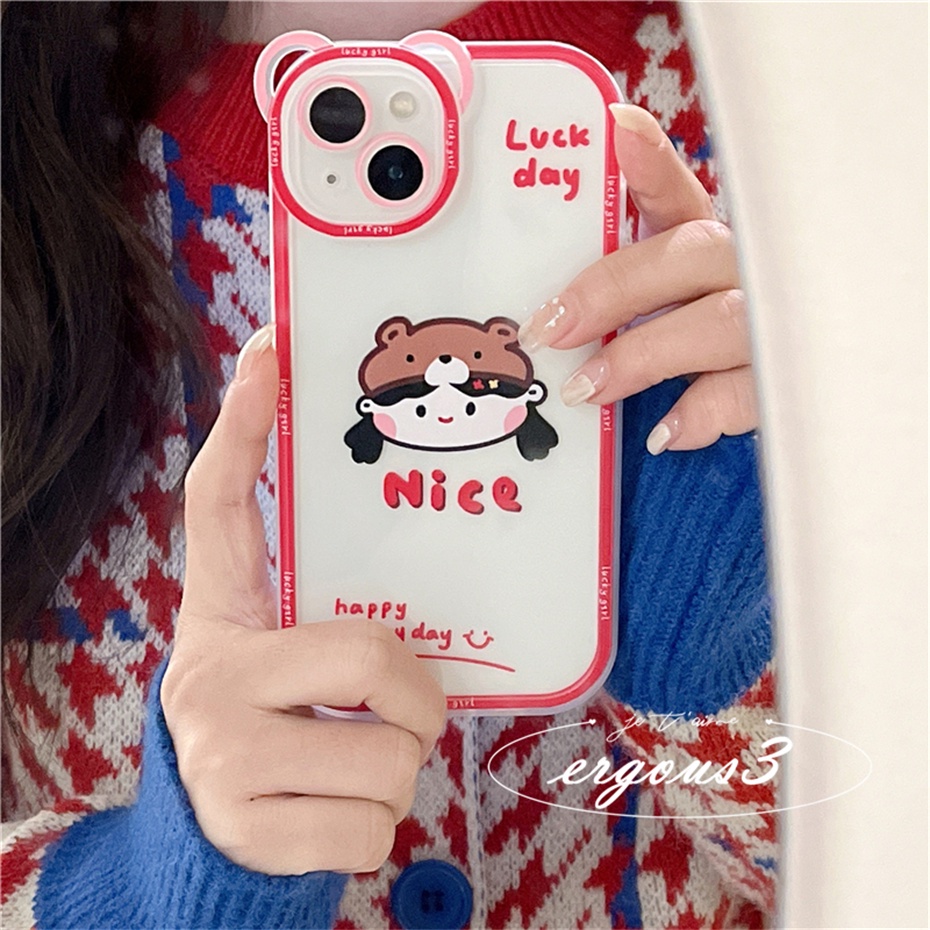 Ốp Điện Thoại Mềm In Hình Gấu Dễ Thương Cho iPhone 14 13 12 11 Pro Max SE2020 X XR Xs Max 7 8 6 6s Plus