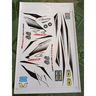 Tem rời ex 150 rc 2019 đen xe trắng