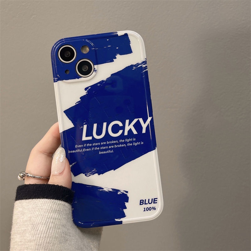 Ốp Điện Thoại Họa Tiết Graffiti Màu Xanh Dương Cho iPhone 12 13 11 Pro Max X Xs Max Xr
