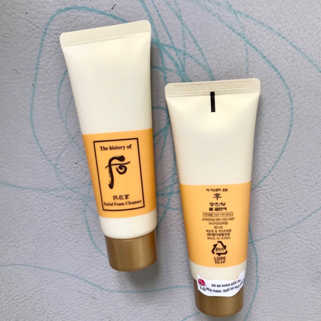 SỮA RỬA MẶT WHOO VÀNG 40ml có tem date 2023 | BigBuy360 - bigbuy360.vn