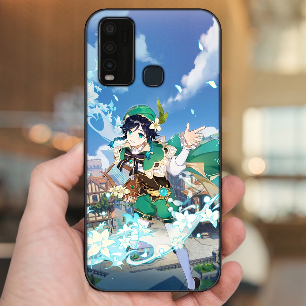 Ốp lưng Vivo Y30, Y50 viền đen in hình Venti Genshin Impact