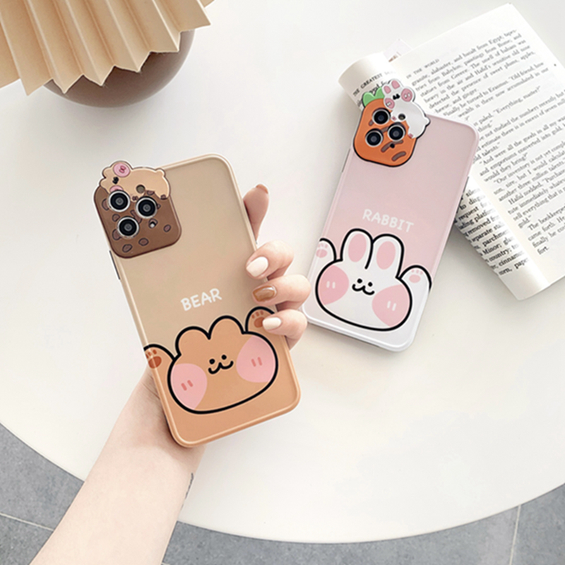 Ốp Điện Thoại Hình Gấu Và Thỏ Đáng Yêu Cho Iphone 12 Pro Max 11 Pro Max X Xr Xs Max Xr 8 7 Plus | BigBuy360 - bigbuy360.vn