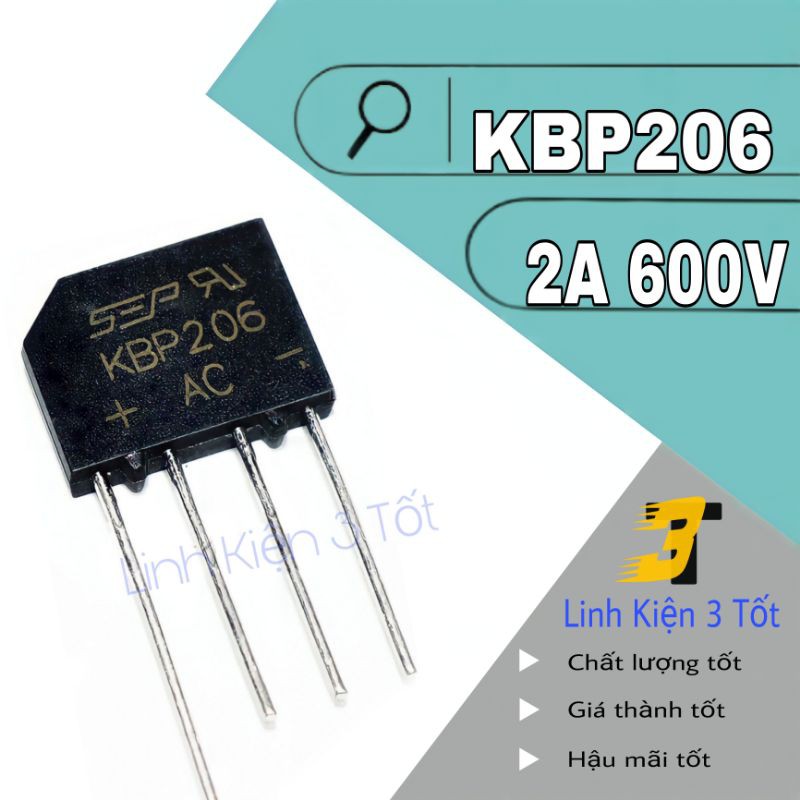 Cầu diode 2A 600v KBP206