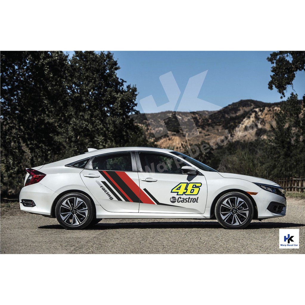 Tem xe civic dán 2 bên sườn - tem xe ô tô giá rẻ hà nội