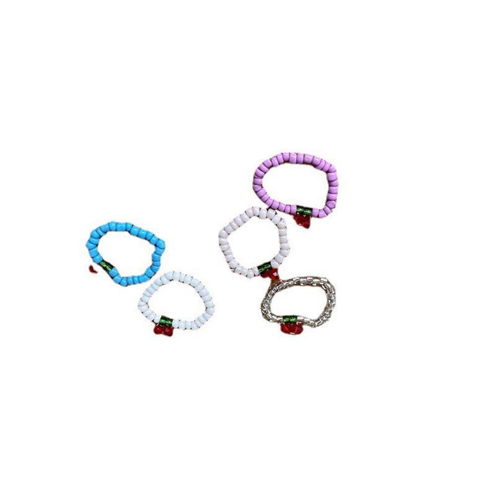 Nhẫn Nhựa Co Giãn Đính Hạt Hình Quả Cherry Đơn Giản Cá Tính