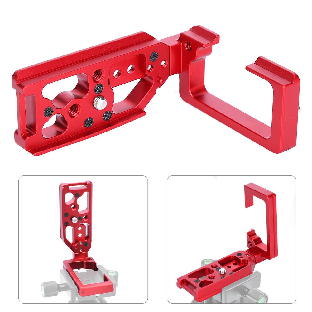 [Apill] Red Short Stretchable L Quick Release Plate Vertical Shooting Bracket for Canon EOS-R