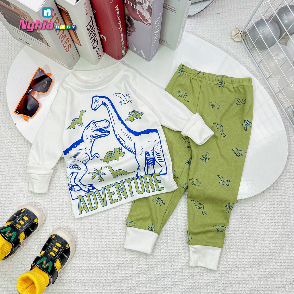Đồ bộ dài bé trai - Bộ Quần áo dài tay bé trai - Đồ bộ dài tay cho bé trai chất bozip NGHĨA BABY dành cho bé từ 9-19kg