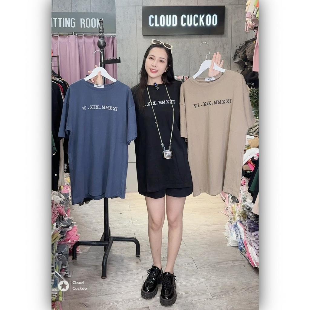 Áo Phông Dáng Rộng Phong Cách Đơn Giản In Chữ La Mã Chất Khô Tuyết Nhung Cao Cấp - Mã Số: 50019