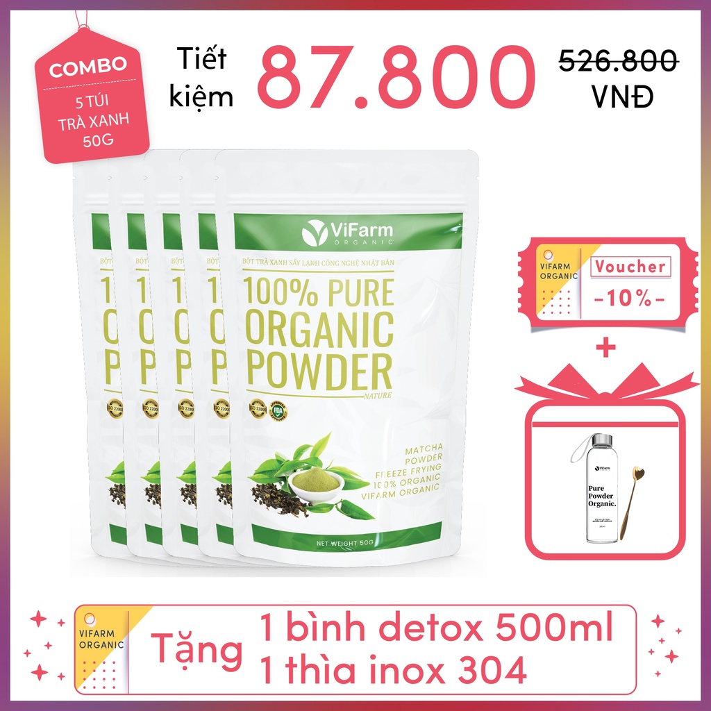 Bột Trà Xanh Matcha Nguyên Chất 50g Sấy Lạnh Công Nghệ Nhật Bản, Bột Matcha Trà Xanh Làm Bánh, Đắp Mặt