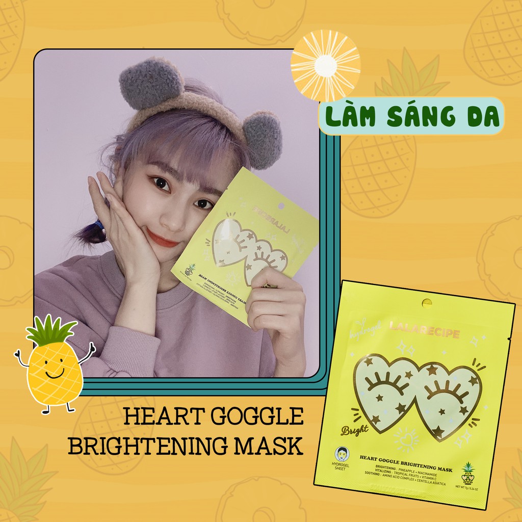 Mặt Nạ Dưỡng Trắng Vùng Mắt Và Má Lalarecipe Heart Goggle Brightening Mask (7.3g)