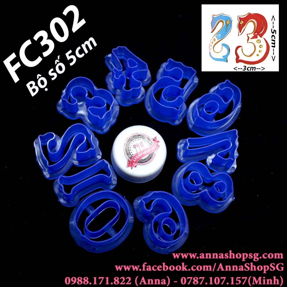 FC302 BỘ SỐ NHỰA 5cm MẪU 2