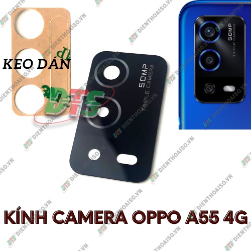 Kính camera oppo a55 4g kèm keo dán