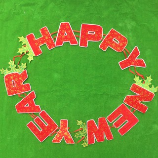 Bộ dây chữ nhung Happy New Year trang trí năm mới