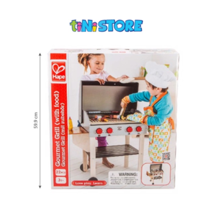 tiNiStore-Bộ đồ chơi BBQ TiNiTOY E3127A Tặng Đồ chơi cắt thức ăn thịt và cá Hape E3155B