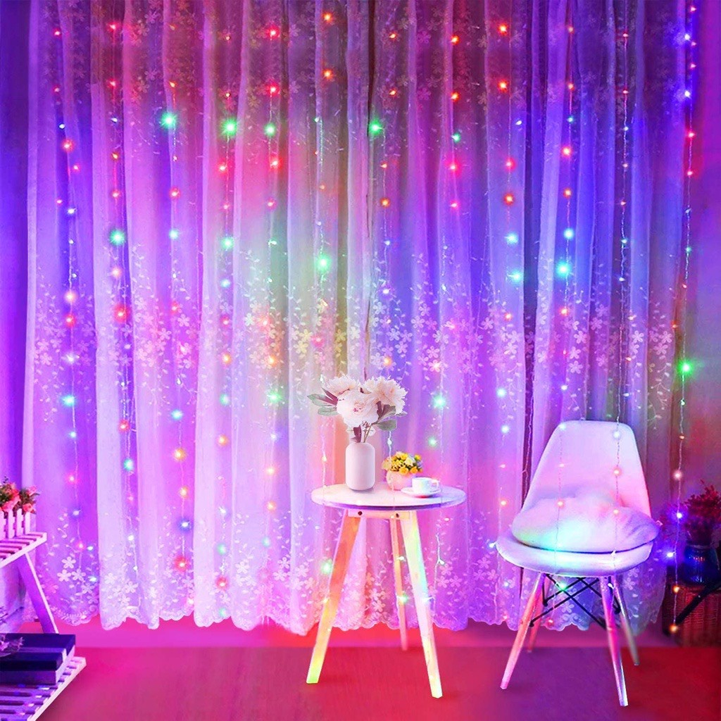 (Cắm Cổng USB +Tặng Remote Điều Khiển) Bộ Rèm Thả 10 Dây Đèn Led Fairy Light Trang Trí Tiệc Sân Vườn Decor Noel Lễ Tết