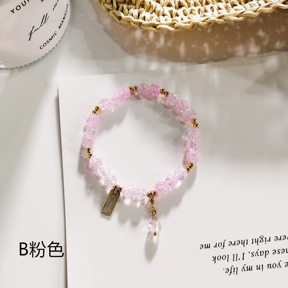 Vòng tay chuỗi hạt đá pha lê tự nhiên cao cấp theo phong cách hàn quốc | BigBuy360 - bigbuy360.vn