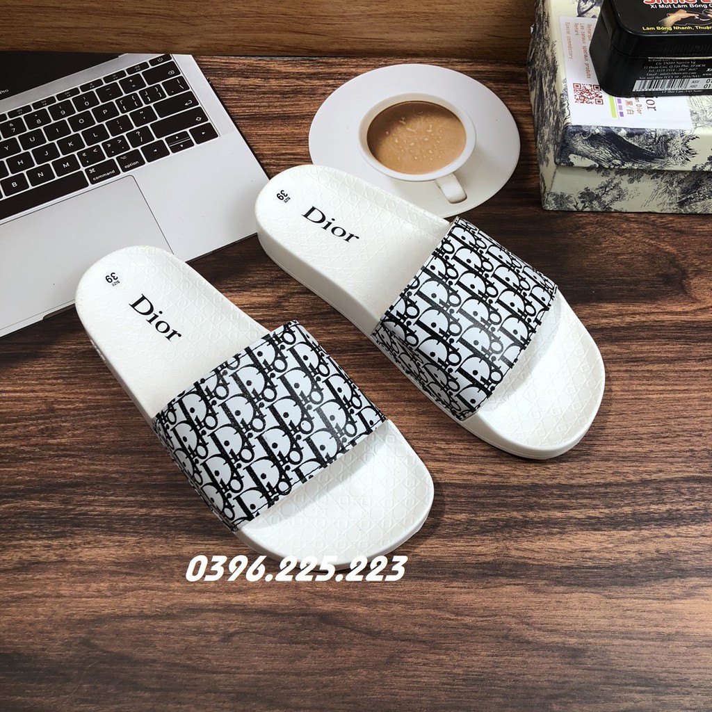 Dép quai ngang dép LBB - DIOR đế 2 màu đen trắng  xu hướng hè 2021 ( Shopbossmen6868 )